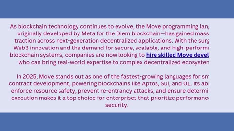 Top Reasons to Hire Dedicated Move Developers in 2025