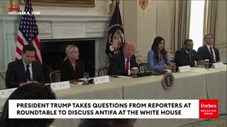 President Trump Takes Questions From Reporters On Eight Day Of Government Shutdown