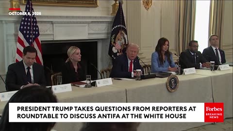President Trump Takes Questions From Reporters On Eight Day Of Government Shutdown