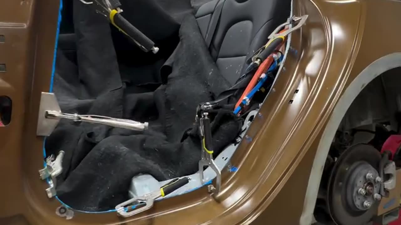 Tesla Model 3 currently on a Celette Sevenne frame machine.