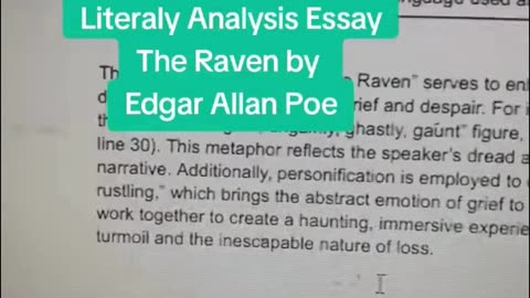 Penn Foster English 3 | The Raven by Edgar Allan poe #pennfosterenglish3 #pennfosteressayhelp