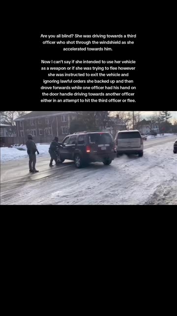 She used her car as a weapon there was a third officer in front