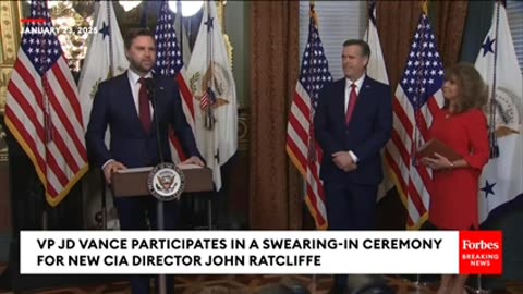 JUST IN- Trump's New CIA Director John Ratcliffe Sworn-In By VP JD Vance