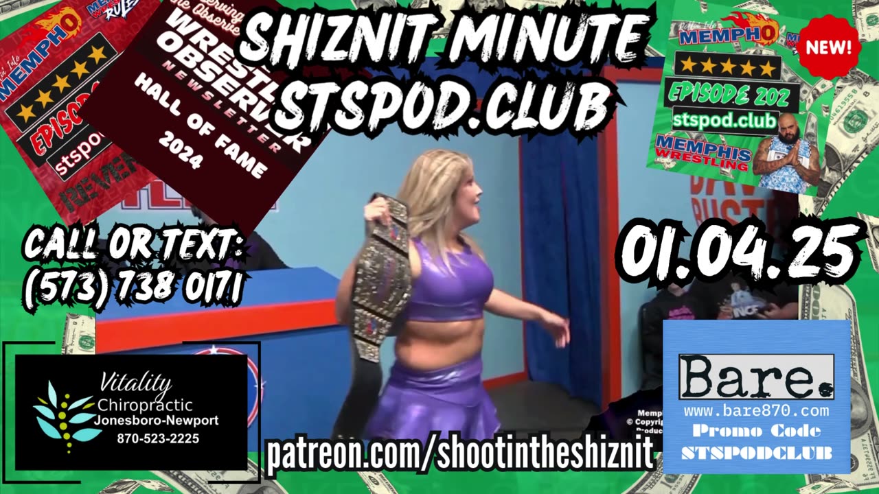 SHIZNIT MINUTE 01.04.25 -BT TALKS MEMPHIS WRESTLING!!