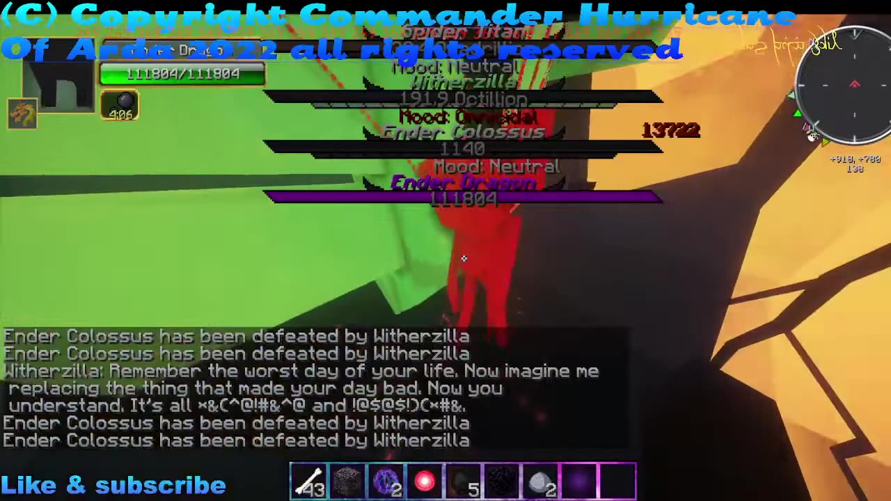 Minecraft Mob Battle Witherzilla vs Ender Colossus