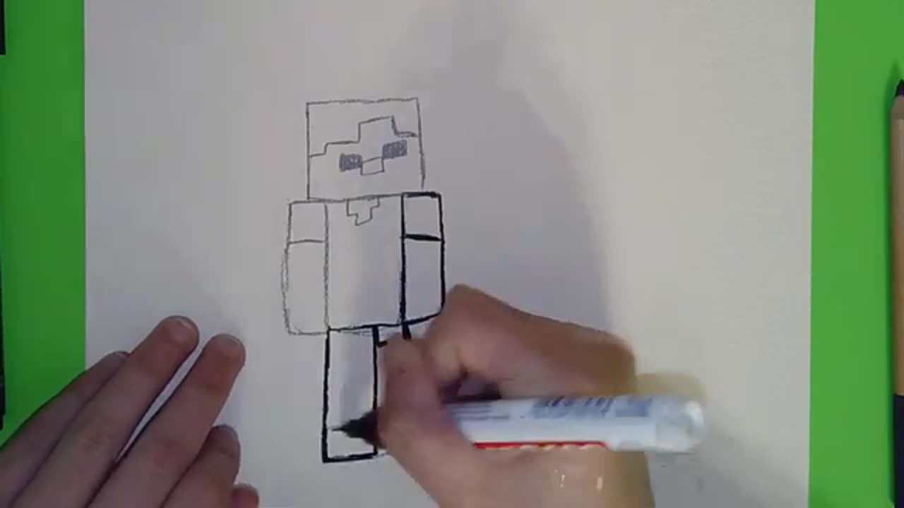 How to Draw a Zombie from Minecraft