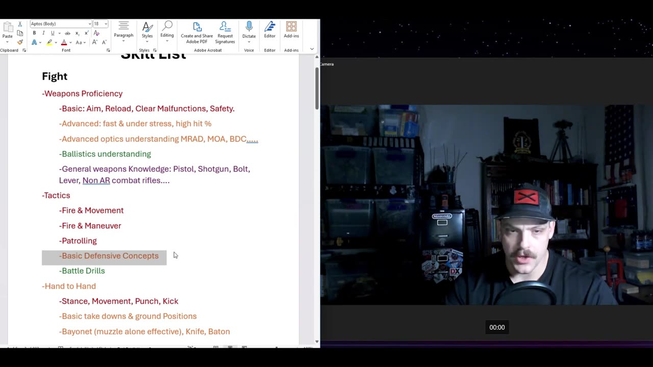 Intro 06- Minuteman Skill List, what does a basic rifleman need to know_