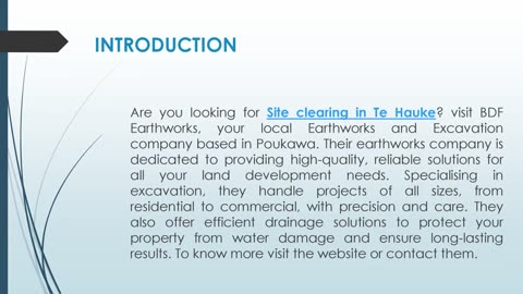 Are you looking for Site clearing in Te Hauke?