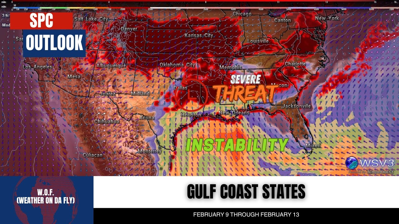 🚨 Feb 9-13: Gulf Coast Severe Weather Risks Developing!