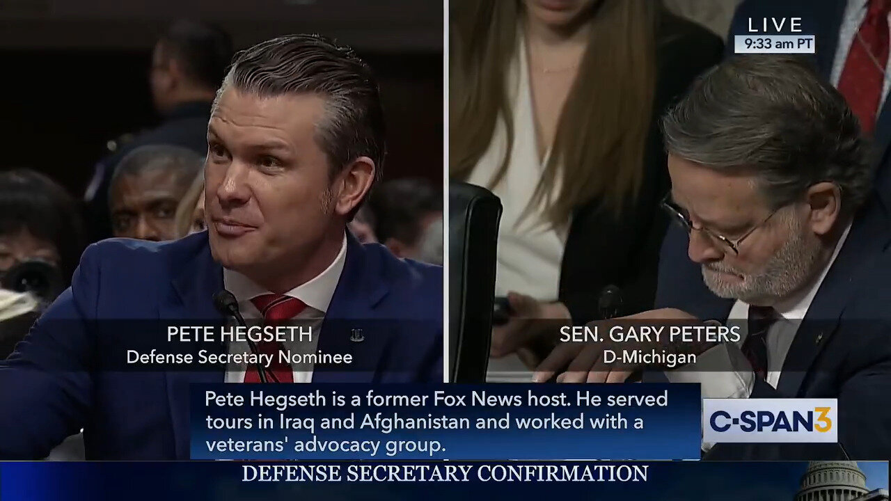 Democrat Sen. Gary Peters Reaches For Aloe As Pete Hegseth Delivers Scorching CEO Hiring Retort