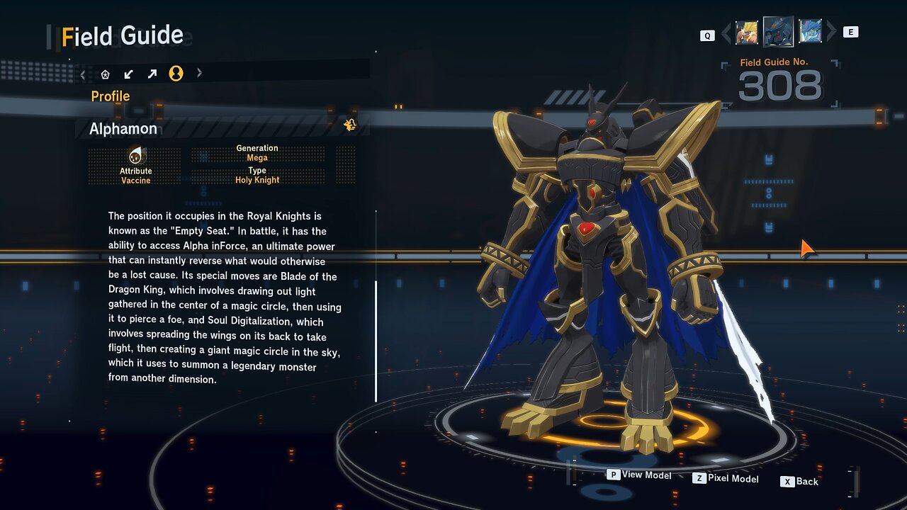 alphamon all digivolution/de-digivolution/profile Digimon Story Time Stranger