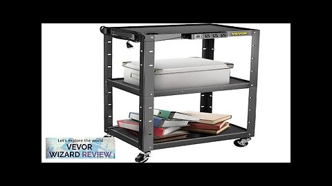 VEVOR Steel AV Cart 24-42" Height Adjustable Media Cart with Electric Power Review