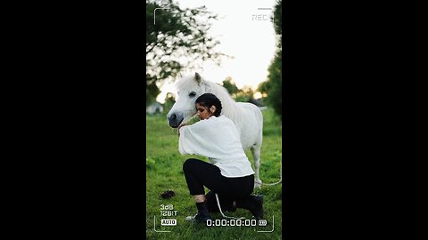 Cute lady with white horse...