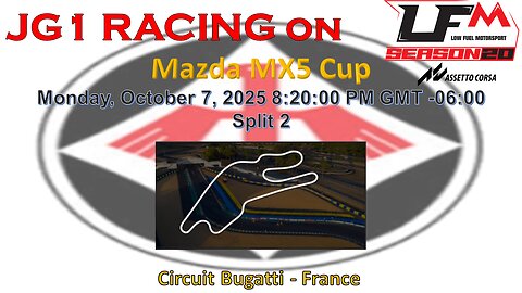 JG1 RACING on LFM - Mazda MX5 Cup - Circuit Bugatti - France - Split 2