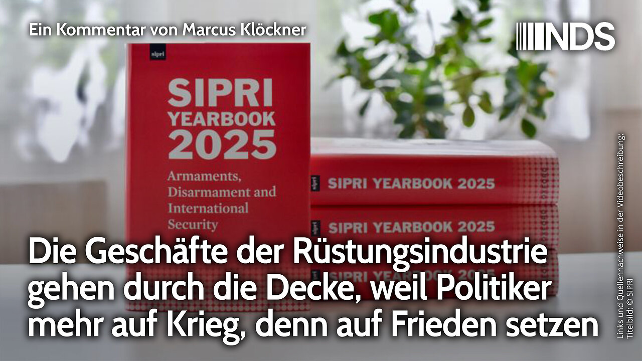Rüstungsindustrie boomt, weil Politiker mehr auf Krieg, denn auf Frieden setzen | Klöckner NDS