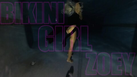 ASMR Video: Underwater Bikini Woman Black Dress at Night