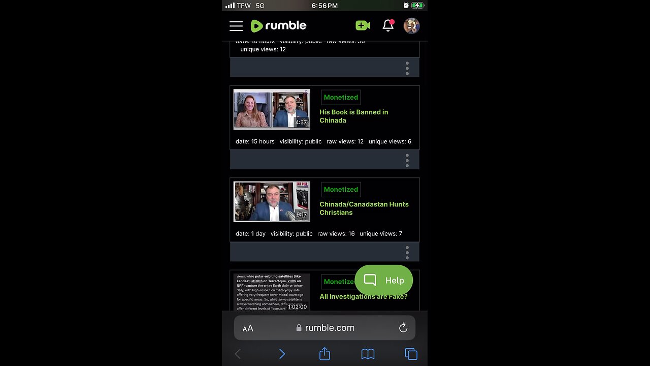 Rumble Won’t Update my Thumbnails