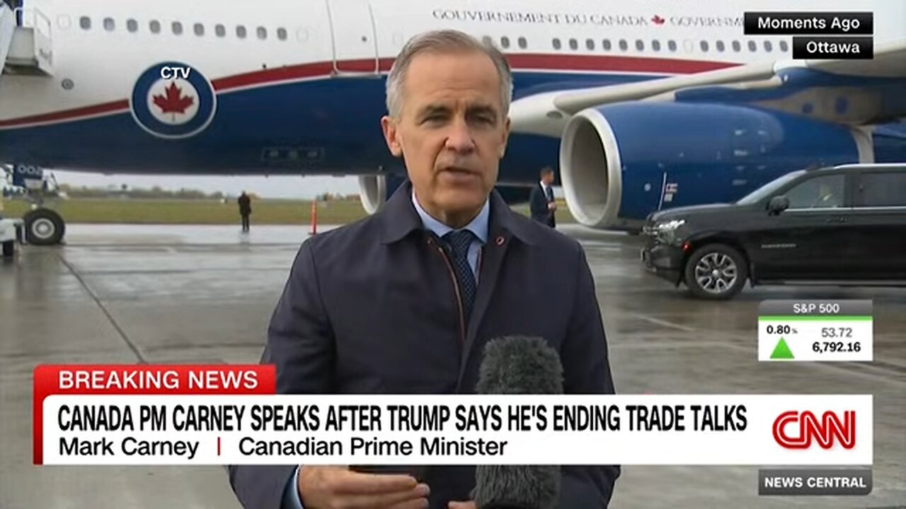 Hear Mark Carney’s response to Trump canceling trade talks with Canada