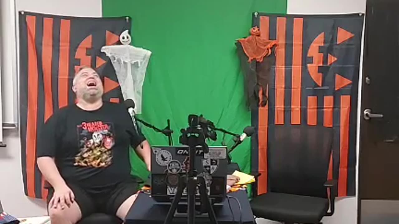 Getting ready to record the newest Scarecrow Hour Unkle Sam Presents