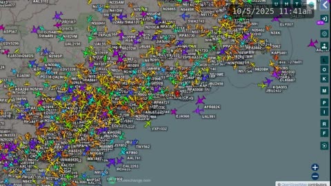 More New Jersey and New York Air Traffic time lapses - Oct 11 2025 - no audio -