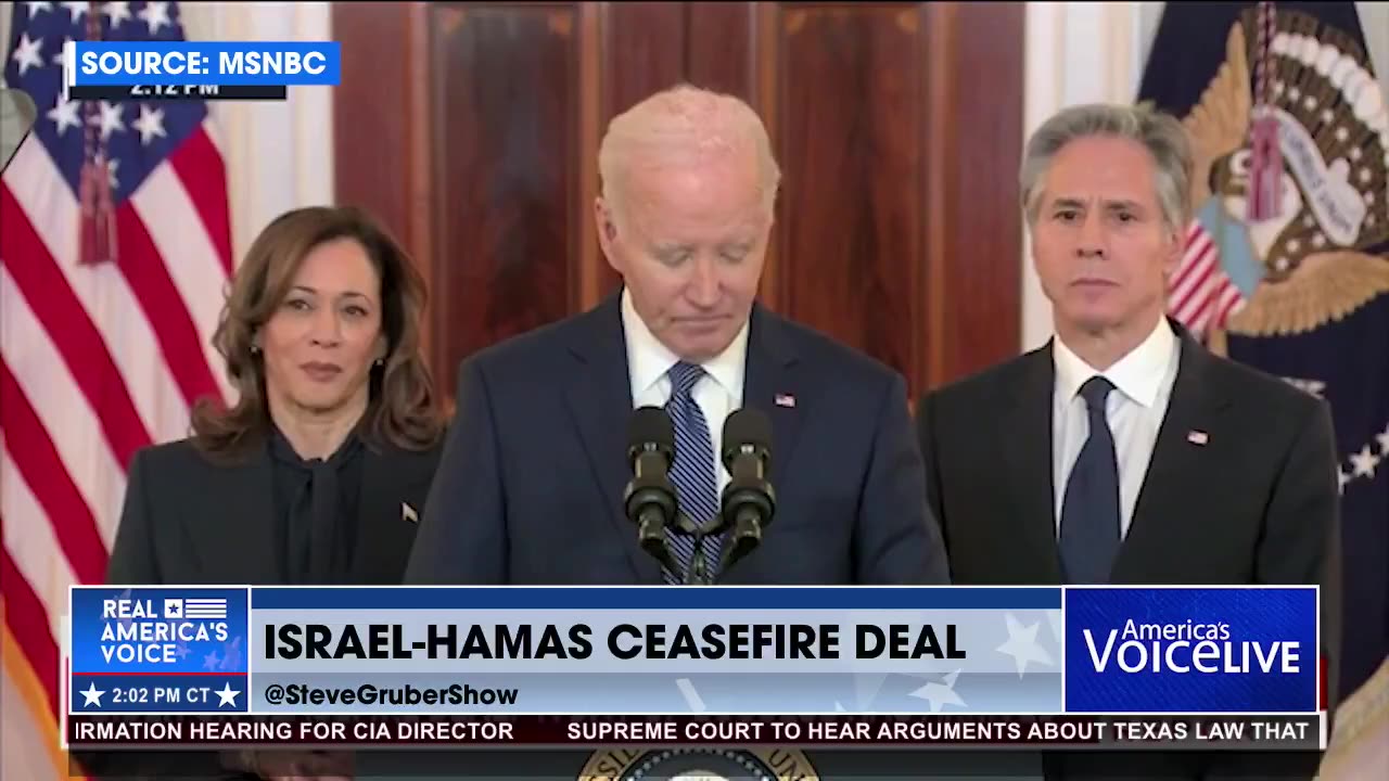 BIDEN TAKING CREDIT FOR TRUMP'S CEASEFIRE DEAL