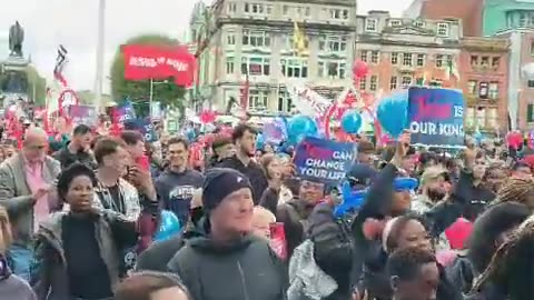 Dublin Thousands are on the streets of Dublin marching for Jesus. 