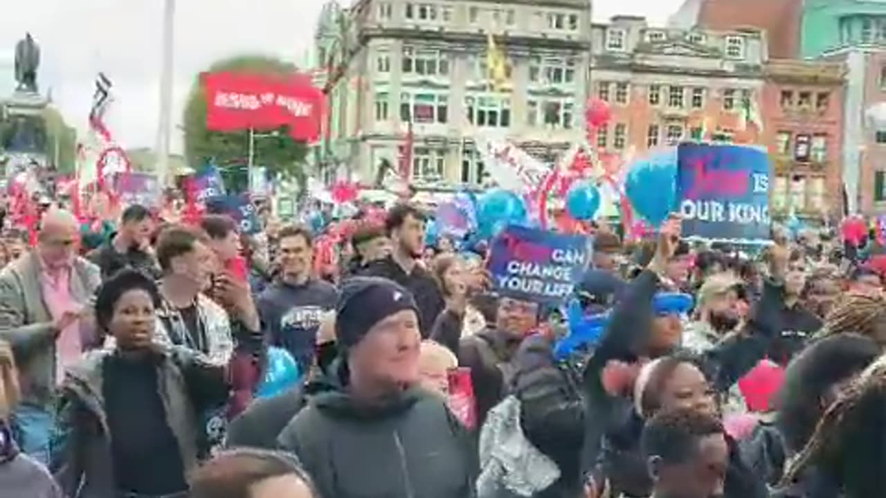 Dublin Thousands are on the streets of Dublin marching for Jesus.