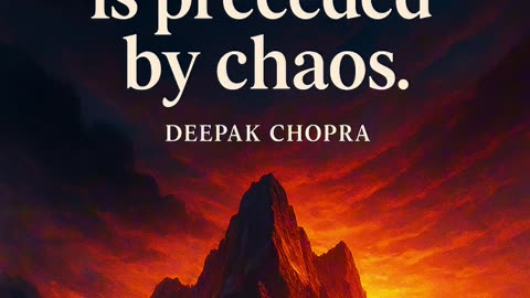 Every great change is preceded by chaos