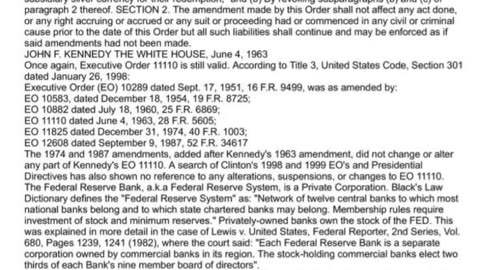 PRESIDENT KENNEDY TRIED TO ABOLISH THE FED RESERVE