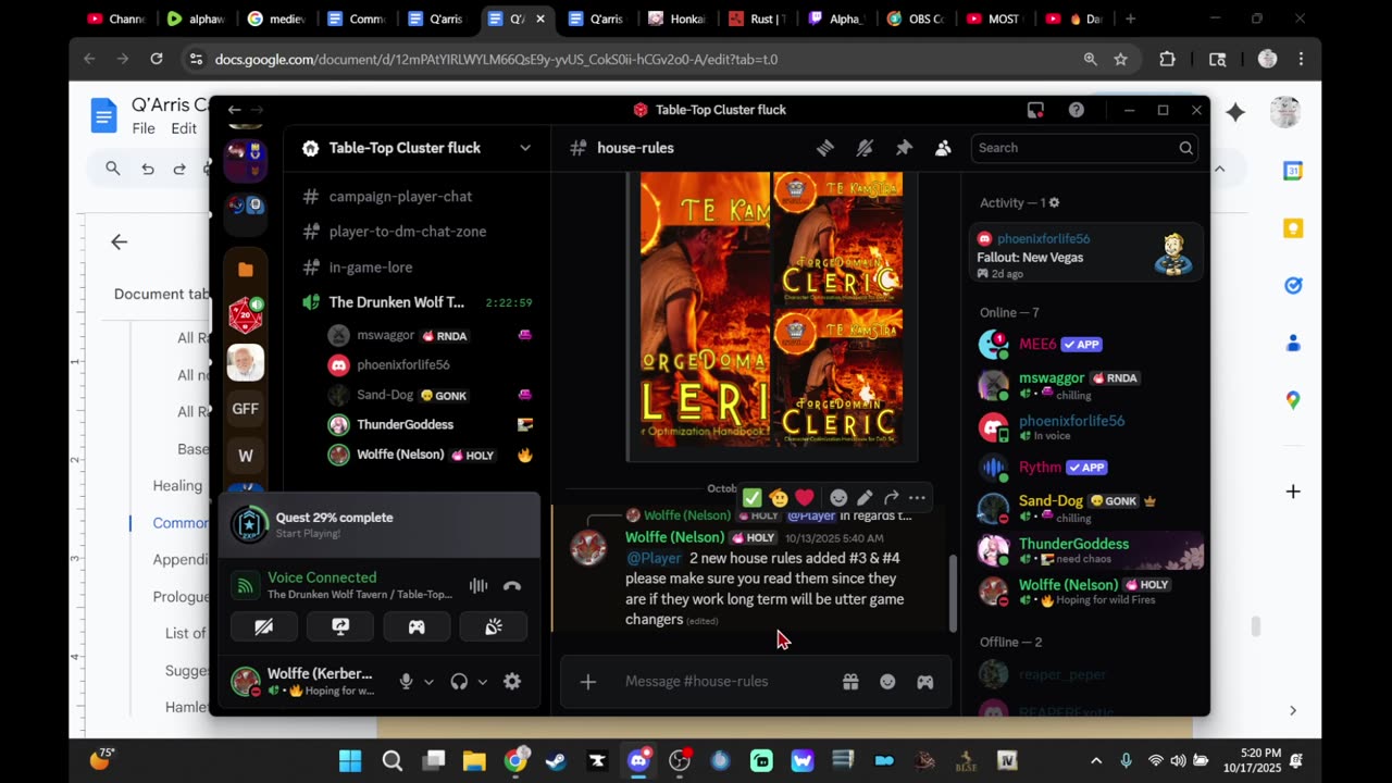Q'Arris Homebrew Campaign Session 1 Ship Adventure to the Capital