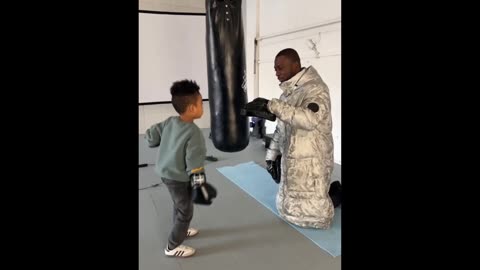 Daddy and Son Loves Doing Boxing A Champion in The Making