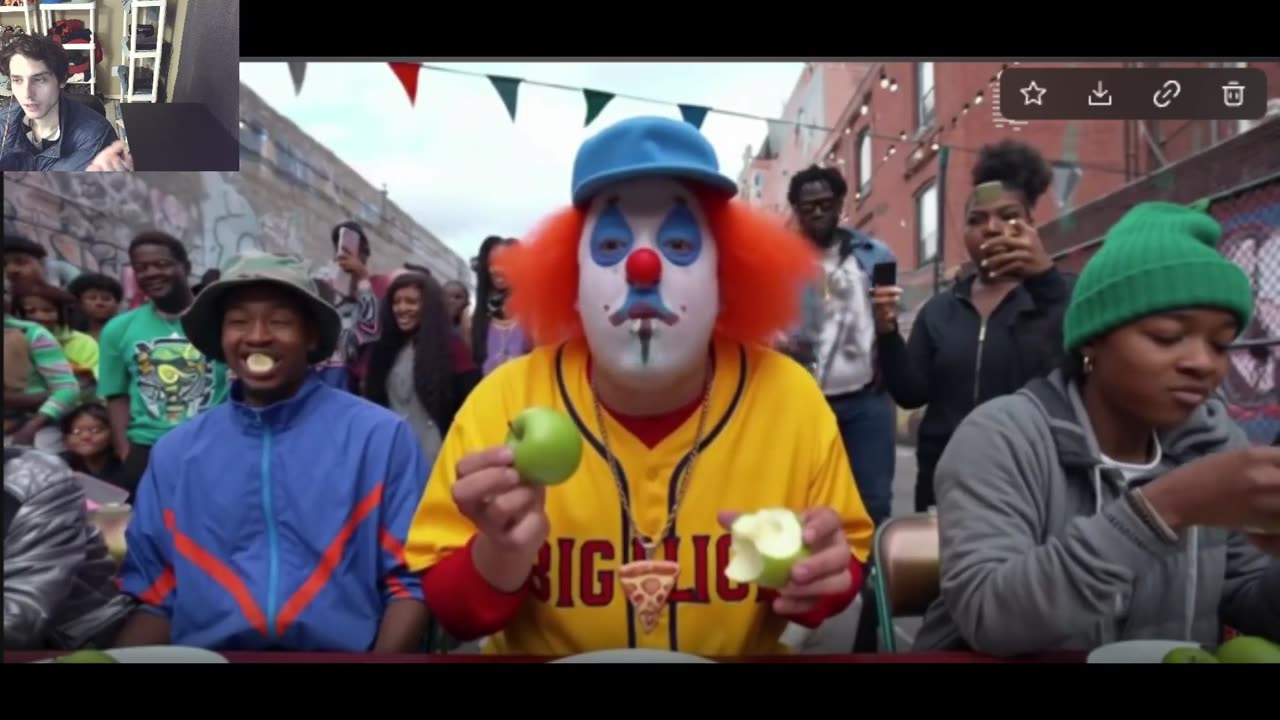 Clown In An Apple Eating Contest Eating Apples In The Hood Fake Video With Commentary