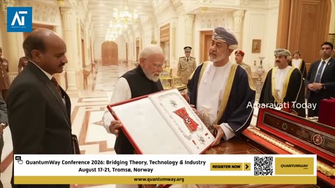 PM Modi Receives Oman’s Highest Civilian Honour in Historic Muscat Ceremony | Amaravati Today