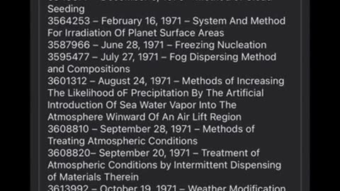 List of Geoengineering Patents 1891-2023