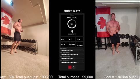 Everyday 300 push ups and 150 Burpees!
