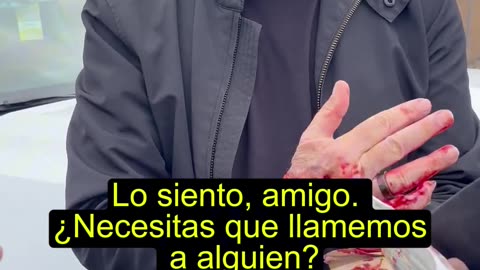 A security guard was attacked by anti ICE terrorists in California