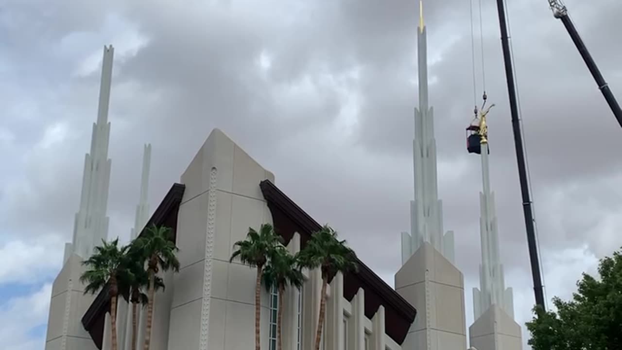 Temple statue back in place