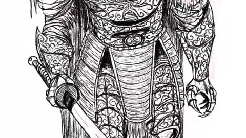 Warrior wolf drawing process
