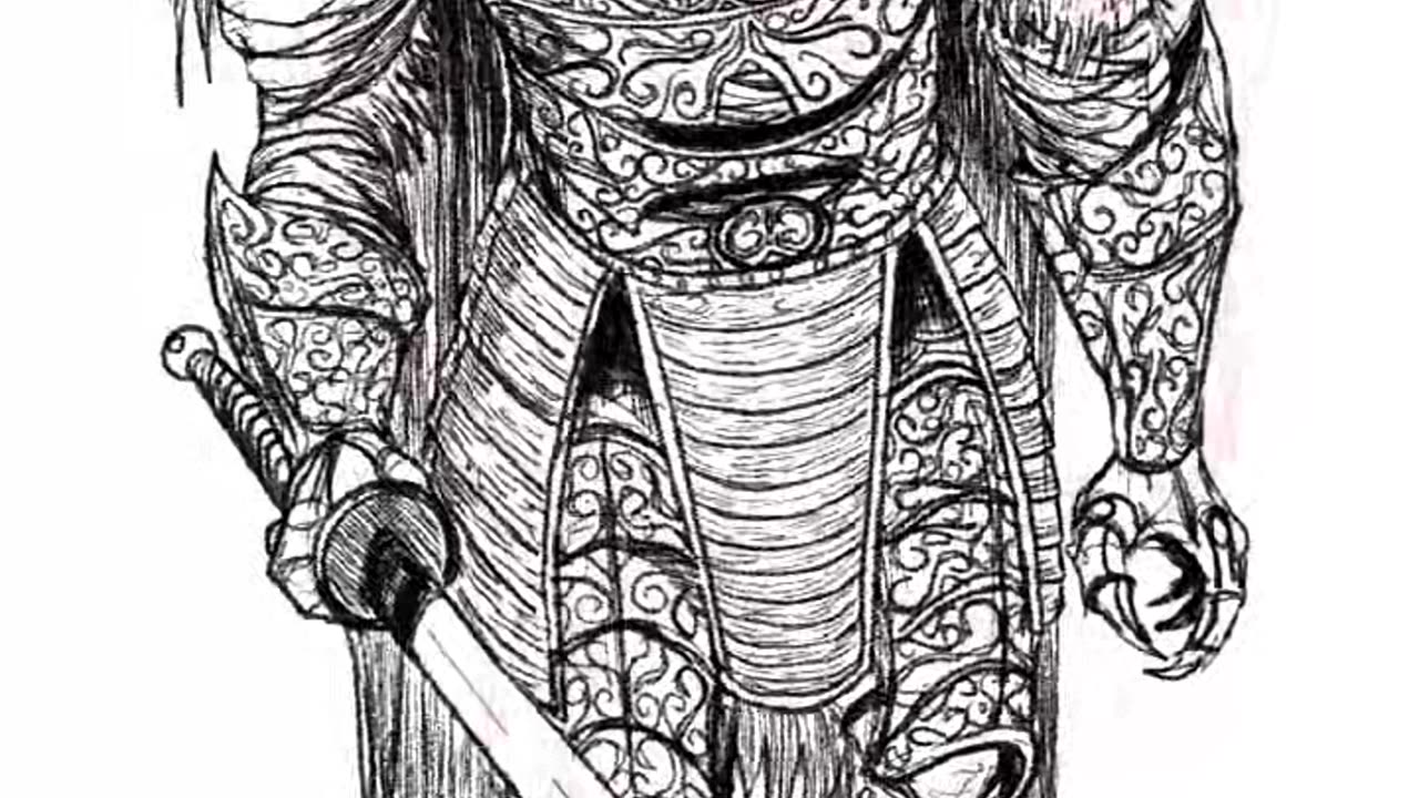 Warrior wolf drawing process