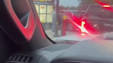 DHS agents getting food at the Bojangles Famous Chicken & Biscuits drive-thru in Selma, NC