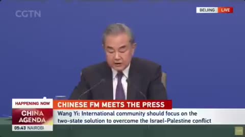 JUST IN: 🇨🇳🇵🇸 Chinese Foreign Minister Wang Yi says "Gaza belongs to the Palestinian people."