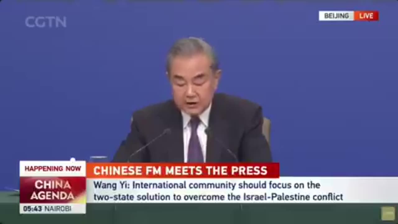 JUST IN: 🇨🇳🇵🇸 Chinese Foreign Minister Wang Yi says "Gaza belongs to the Palestinian people."