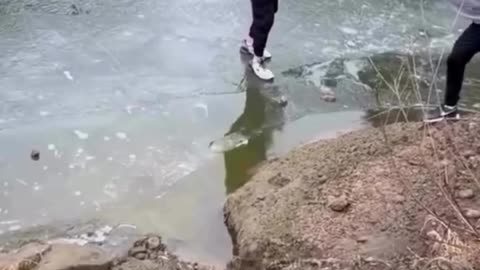 Helping a Friend Off an Icy Lake Fail