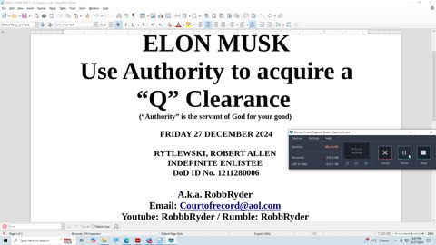 ELON MUSK Use Authority to acquire a Q Clearance