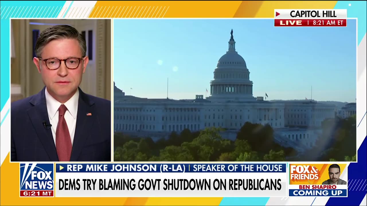 Speaker Johnson is FURIOUS after learning that Schumer plans to keep the government closed