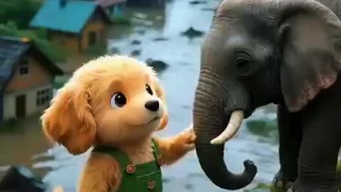 A Puppy Saved a Baby Elephant