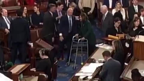 Pelosi Spotted Using Walker to Get Around House Floor During Election Certification