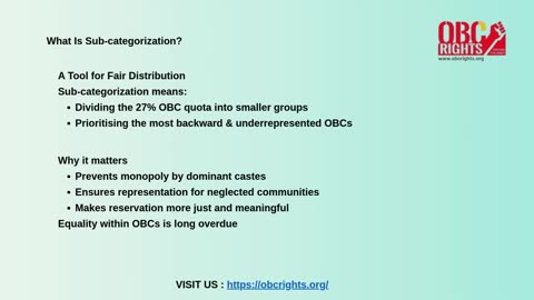 Why Do We Need Sub-categorization of OBCs?
