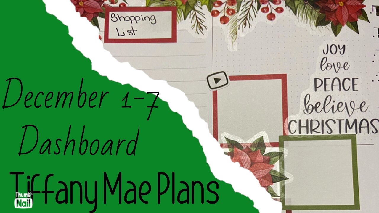 December 1-7 in my dashboard planner