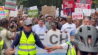 Gov. J.B. Pritzker Joins Protesters in ‘No Kings’ Rally in Chicago